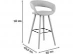 Actona Grace hoker design skandynawski jasnoszary - wymiary