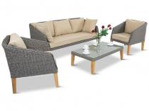 Skandynawskie meble ogrodowe z technorattanu Gambito Melange Grey & Beige