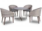 Elegancki zestaw obiadowy z technorattanu Contito Set Melange Tortora & Grey