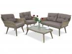 Wygodne meble technorattan ASTURITO Melange Tortora & Dark Beige