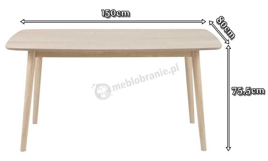 Actona Nagano stół dębowy bielony nowoczesny - wymiary
