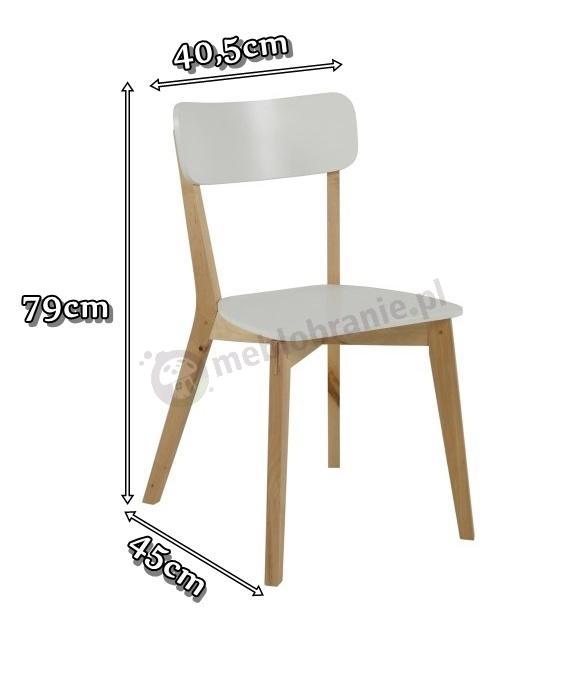 Actona Raven krzesło skandynawskie białe - wymiary
