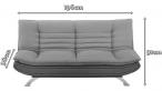 Actona Faith nowoczesna sofa rozkładana jasnoszara - wymiary