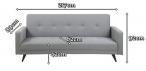 Actona Leconi stylowa sofa rozkładana jasnoszara - wymiary