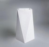 Duża donica do salonu Nevis - 90cm - krystaliczna biel