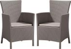 2x Fotel Rattan Style Iowa - cappuccino