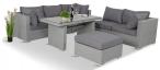 Modułowe meble obiadowe z wysokim stołem do ogrodu Nilamito IX PLUS Grey & Grey