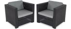 2x Fotel ogrodowy Keter Provence Grafitowy