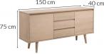 Actona Nagano elegancka komoda z 3 szufladami