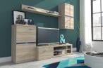 Meblościanka Nowoczesna Intel Dąb Sonoma 210x175 cm - Laski Meble