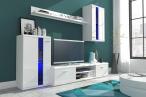 Meblościanka Nowoczesna Life Biały-Biały Połysk 210x175 cm - Laski Meble