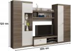 Meblościanka Nowoczesna Loft 280x190 cm Dąb truflowy/Biały - Laski Meble