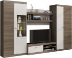 RTV meble pod TV do salonu Loft Meblościanka Dąb Truflowy/Biały 280x190