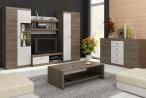 Meblościanka Nowoczesna Loft 280x190 cm Dąb truflowy/Biały - Laski Meble