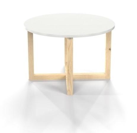 Biały stolik kawowy w stylu skandynawskim