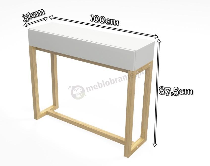 Konsola biała 100cm wymiary