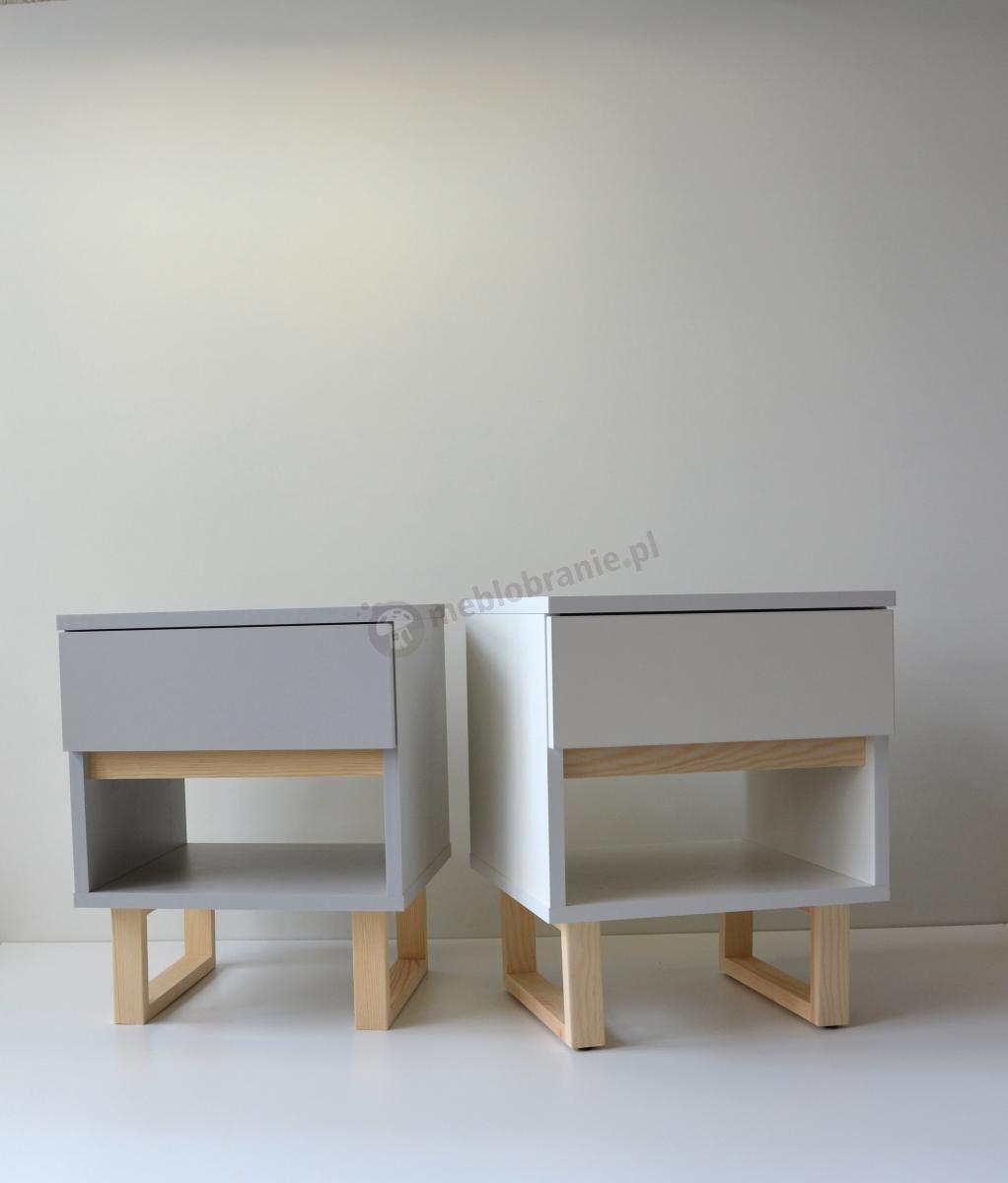 Womeb N-des 1 szafka nocna biała i szara