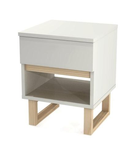 Biała szafka nocna z szufladą
