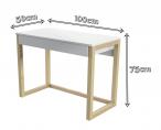 Verysim Des5 1 białe biurko z szufladą 100cm