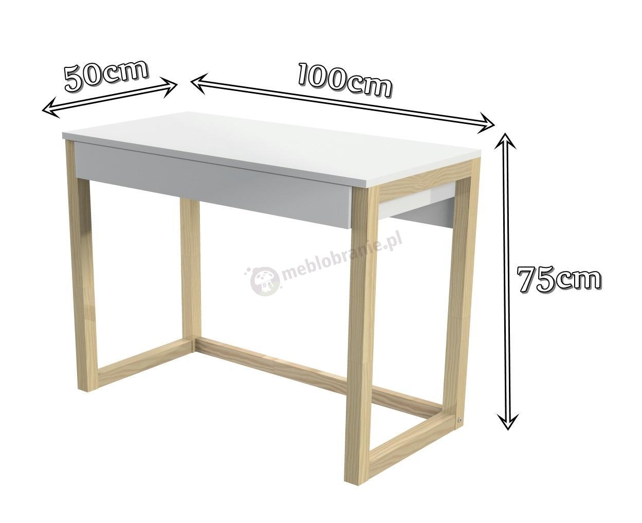 Białe biurko skandynawskie Womeb - wymiary