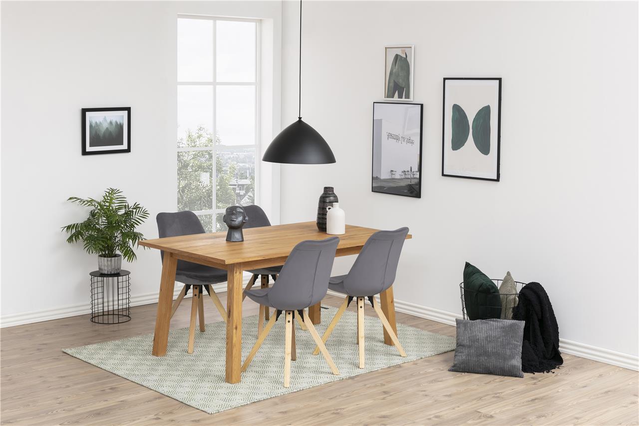 Actona Dima krzesło design skandynawski szary - tkanina jak welur