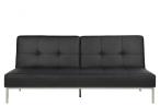 Actona Perugia elegancka sofa rozkładana czarna ekoskóra