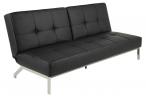 Actona Perugia elegancka sofa rozkładana czarna ekoskóra