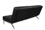 Actona Perugia elegancka sofa rozkładana czarna ekoskóra