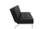 Actona Perugia elegancka sofa rozkładana czarna ekoskóra