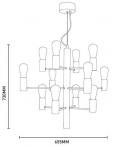 Lampa 12-punktowa Candel Pendant HP1811-12 - wymiary