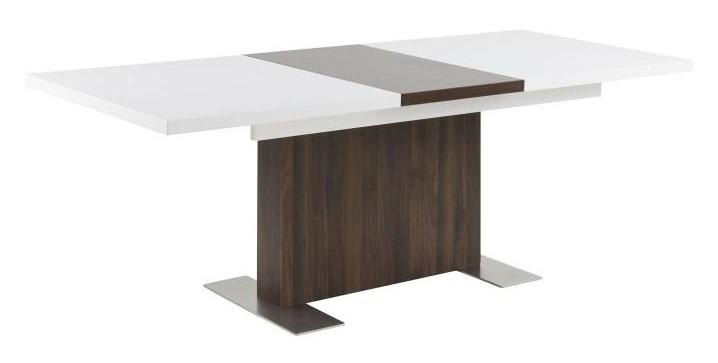 Nowoczesny stół na jednej nodze orzech i biel - Actona Brick