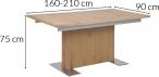 Actona Brick rozkładany stół w kolorze dębu 160-210cm