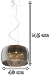 Klosz wiszący Rain Pendant P0076-05L-F4K9 - wymiary