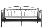 Actona Line czarne łóżko ozdobne z metalu 90x200cm