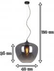 Lampa wisząca jednopunktowa Mori Pendant JD3594L-01 SM - wymiary