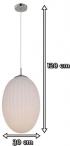 Lampa sufitowa jajo Anguria Pendant JD4018L-01 W - wymiary