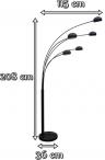 Wielopunktowa lampa podłogowa Zodiac Floor TS-5805-BK - wymiary