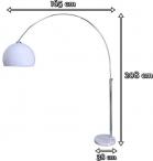 Wygięta lampa podłogowa z białym kloszem Vision Floor TS-010121W- wymiary