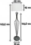 Estetyczna lampa stojąca biała Hugo Floor TS-120630F-BKWH - wymiary