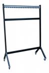 Wieszak metalowy szatniowy na kółkach 40 haczyków 120 cm czarny