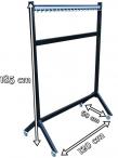 Wieszak do szatni na kółkach na 40 haczyków Czarny 120 cm