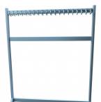 Wieszak do szatni na kółkach na 40 haczyków Srebrny 120 cm