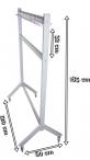 Wieszak do szatni na kółkach na 40 haczyków Srebrny 120 cm