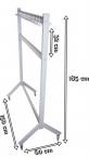 Wieszak szatniowy metalowy na kółkach na 50 haczyków Srebrny 150 cm