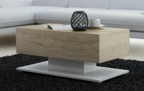 Ława na cokoliku salonowa Argos Biały Mat/Dąb Craft Złoty