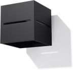 Czarny kinkiet cube nowoczesny do salonu Lobo SL.0204