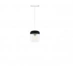 Lampa wisząca czarny chrom stal biały