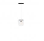 Biała lampa wisząca acorn chrom