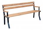 Ławka drewniana stalowa z podłokietnikiem Nelia 150 cm