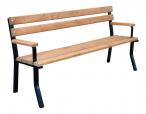 Ławka drewniana stalowa z podłokietnikiem Nelia 150 cm
